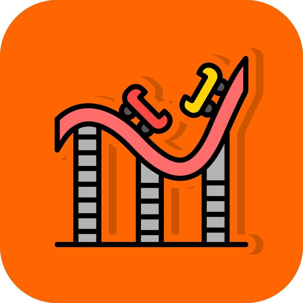 Shopping Roller Coaster Vector Icon Design