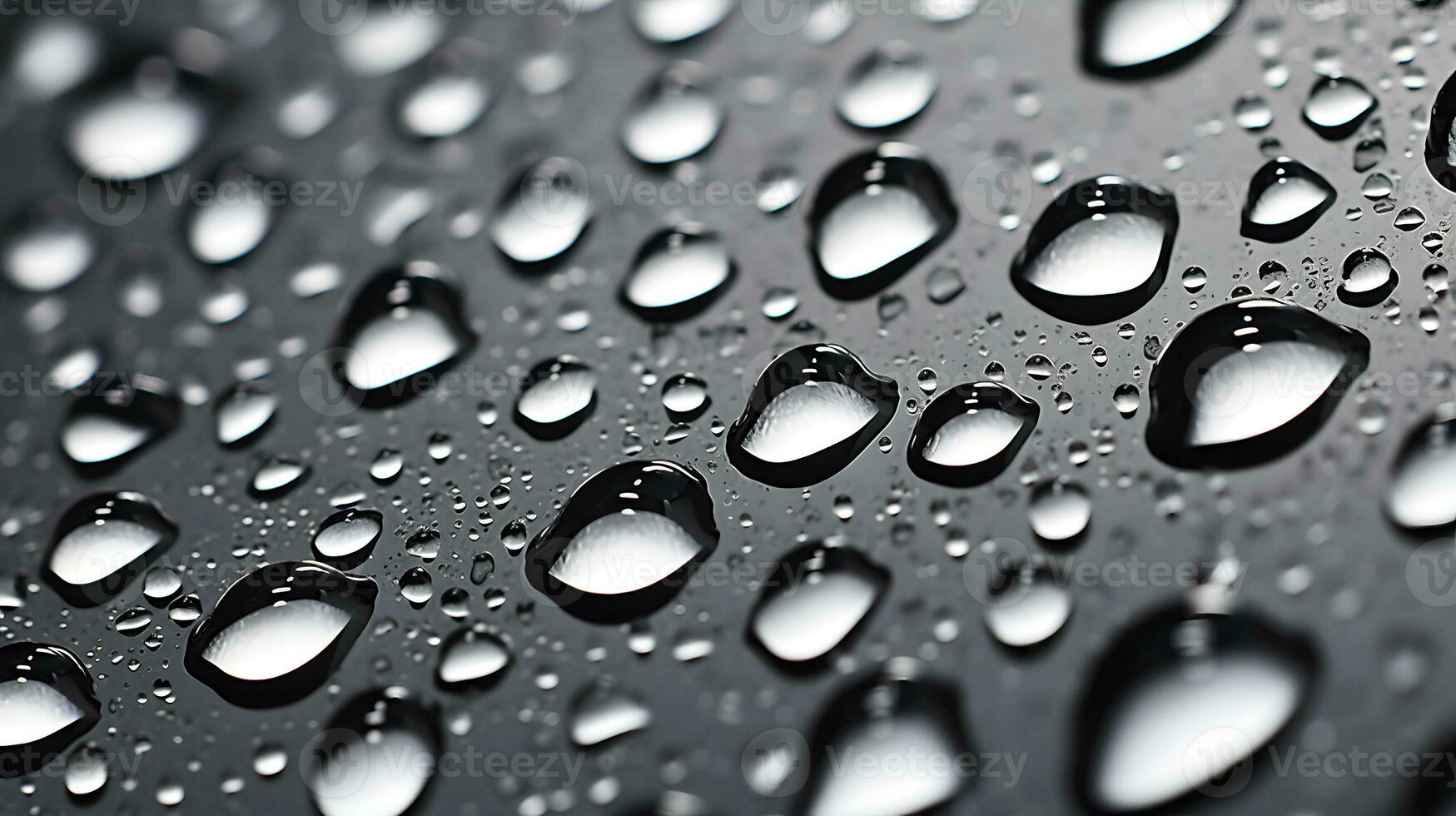 Shallow depth of field water drops on a black background photo