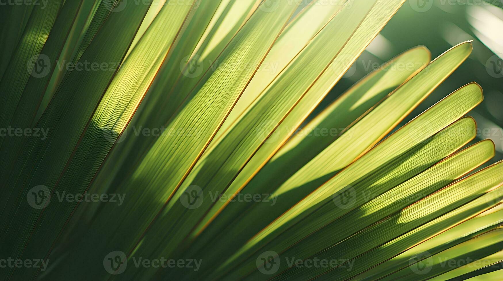 Palm leaf in sunlight closeup nature background photo
