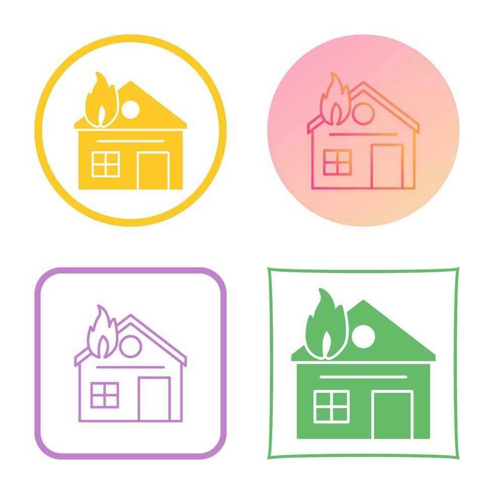 Unique House on Fire Vector Icon