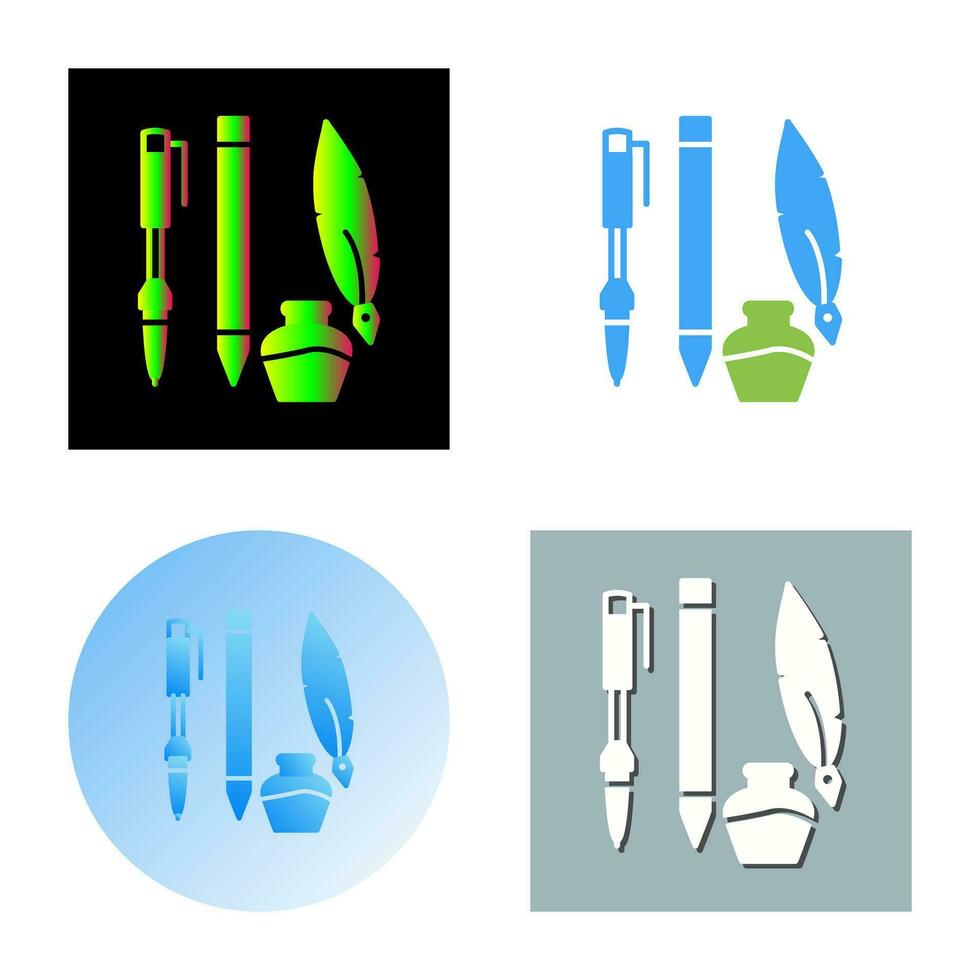 Unique Writing Equipment Vector Icon