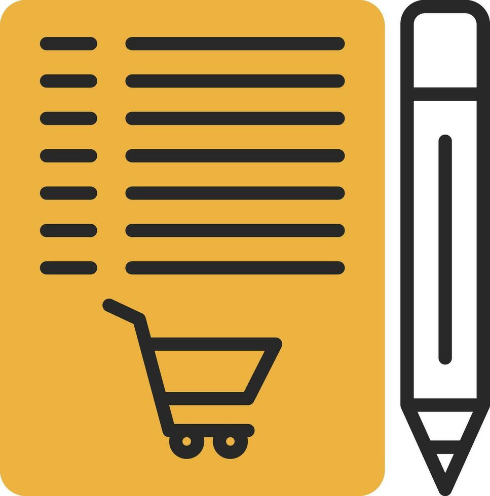 diseño de icono de vector de lista de compras