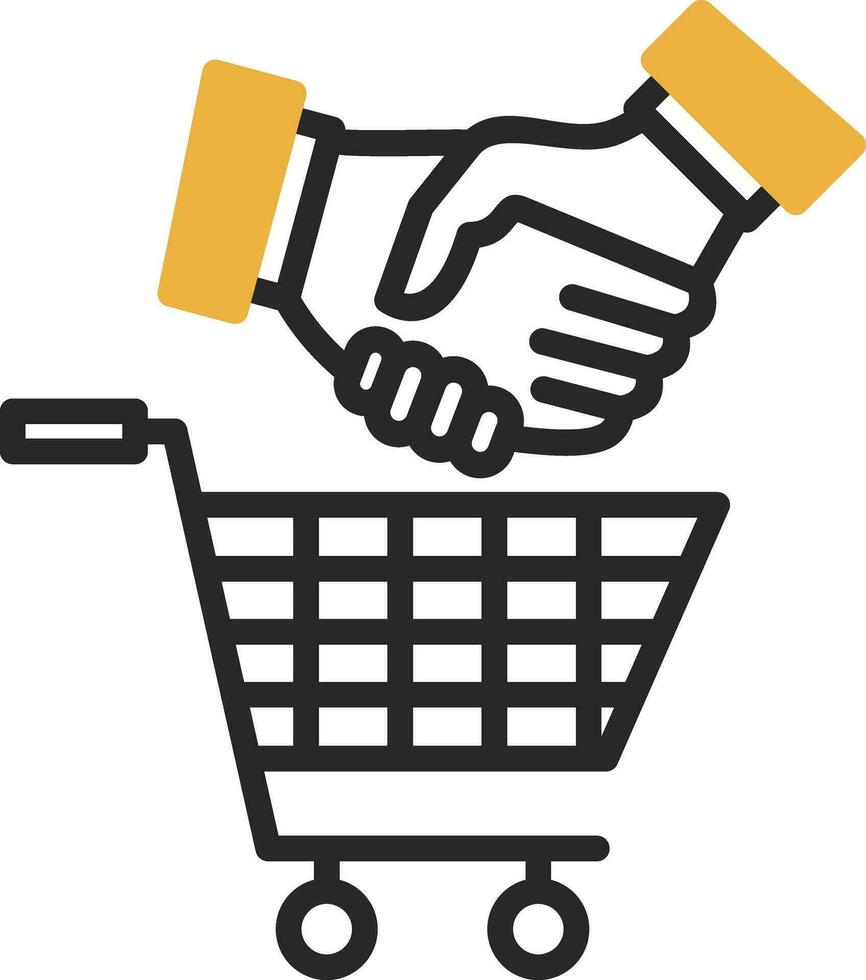 compras apretón de manos vector icono diseño