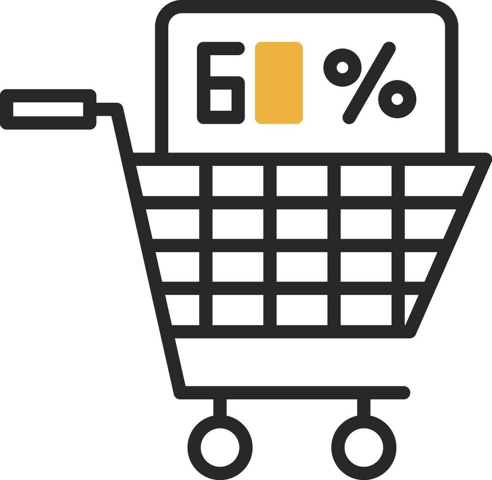 Discounted Shopping Cart Vector Icon Design