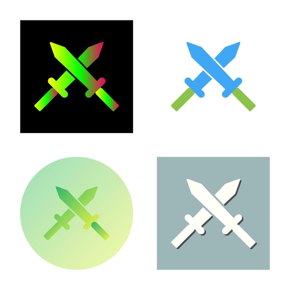 Unique Two Swords Vector Icon