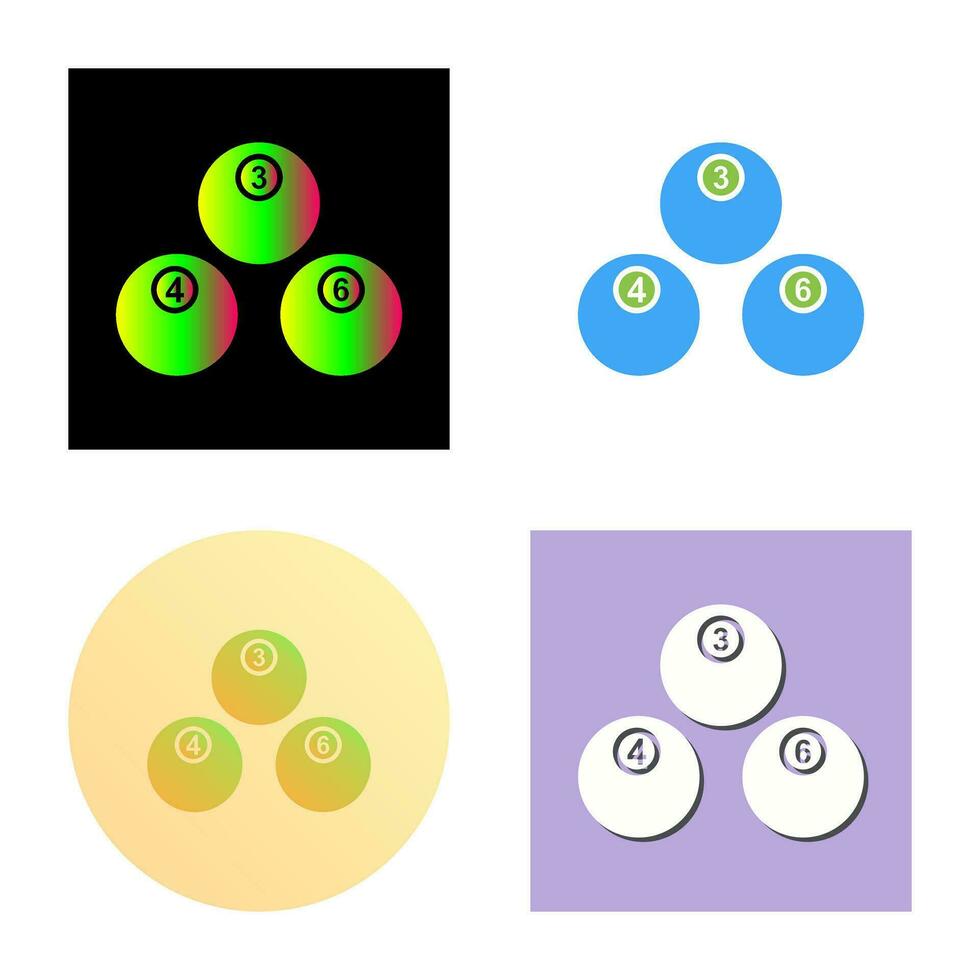 Unique Snooker Balls Vector Icon