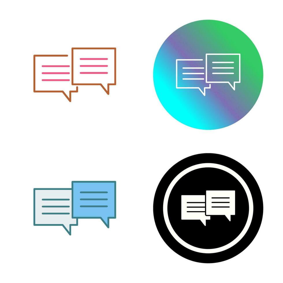 Unique Two Chat Bubbles Vector Icon