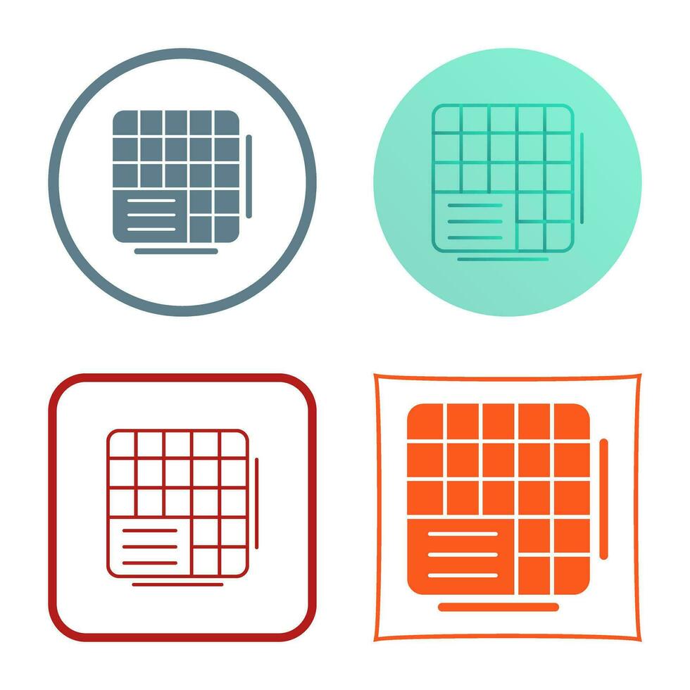 Table Data Vector Icon