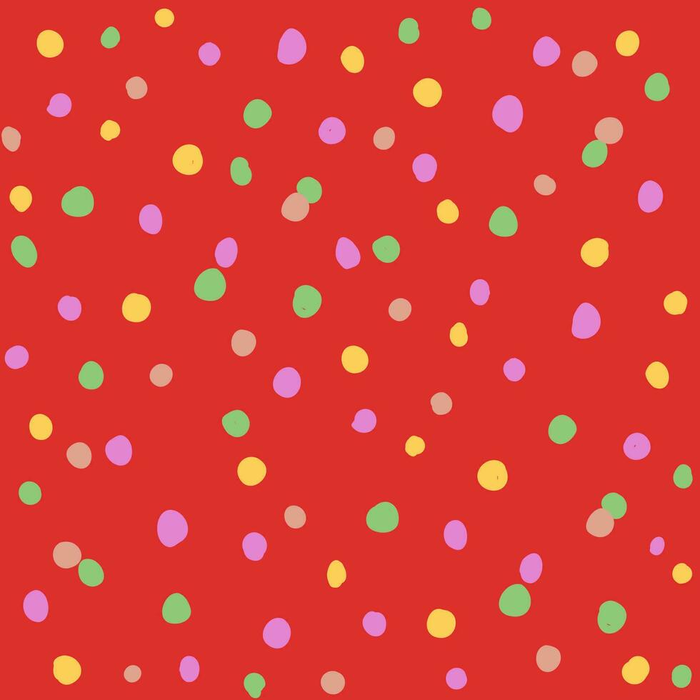 Party confetti pattern on red background vector