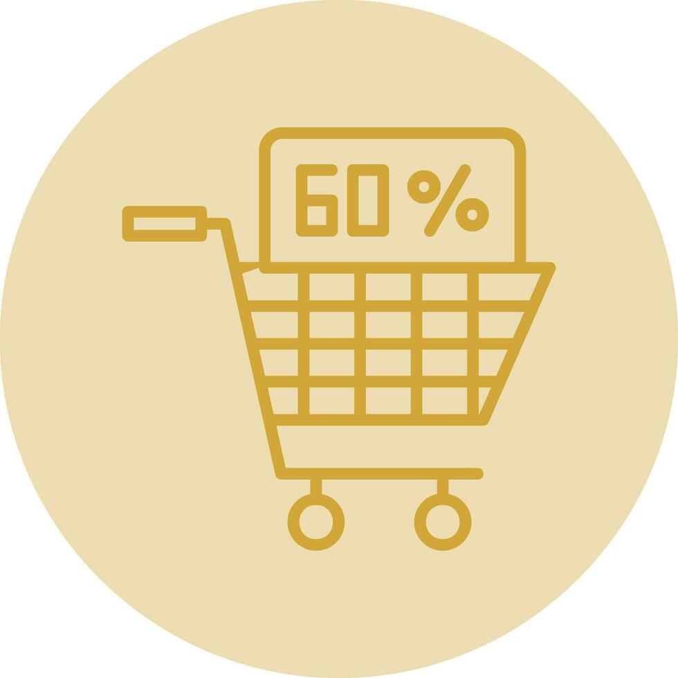 Discounted Shopping Cart Vector Icon Design