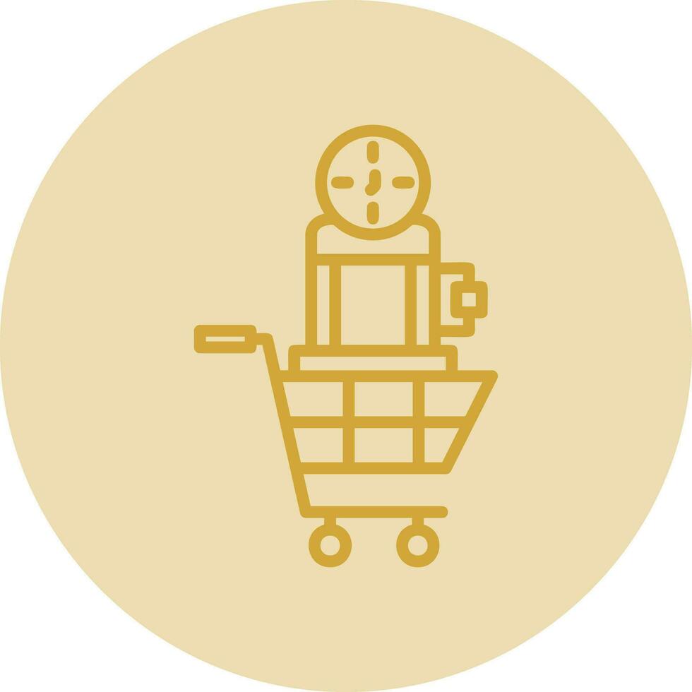 Shopping Time Machine Vector Icon Design