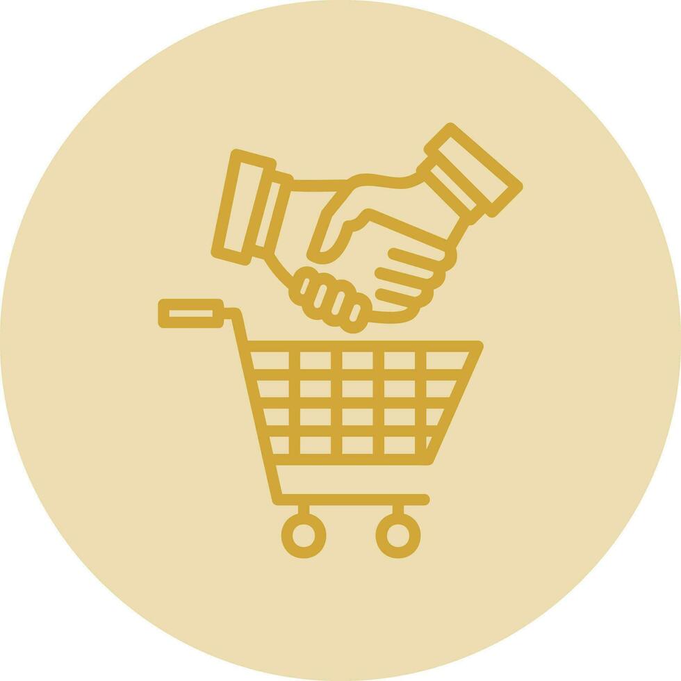 compras apretón de manos vector icono diseño