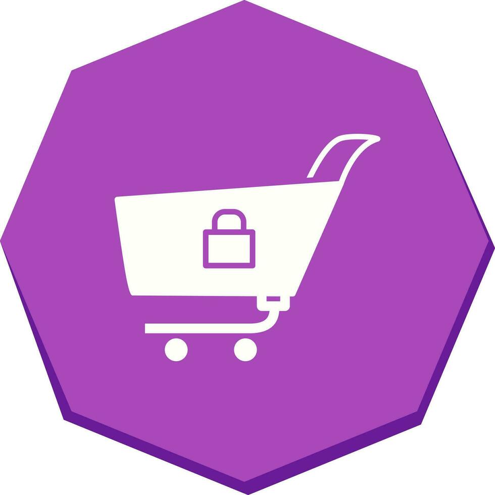 Unique Locked Cart Vector Icon