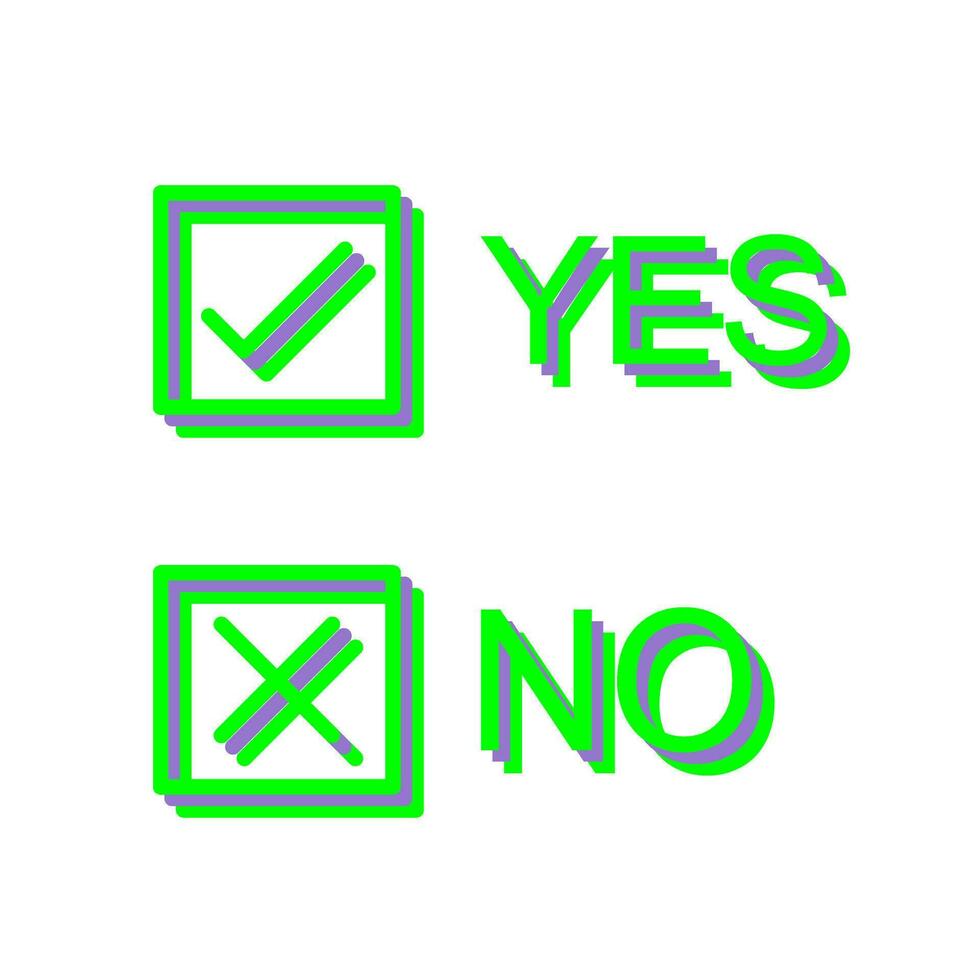 Yes No Option Vector Icon