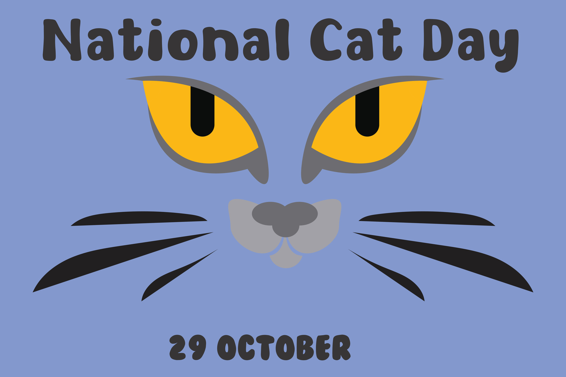 Background for the national cat day on October 29 Happy animals