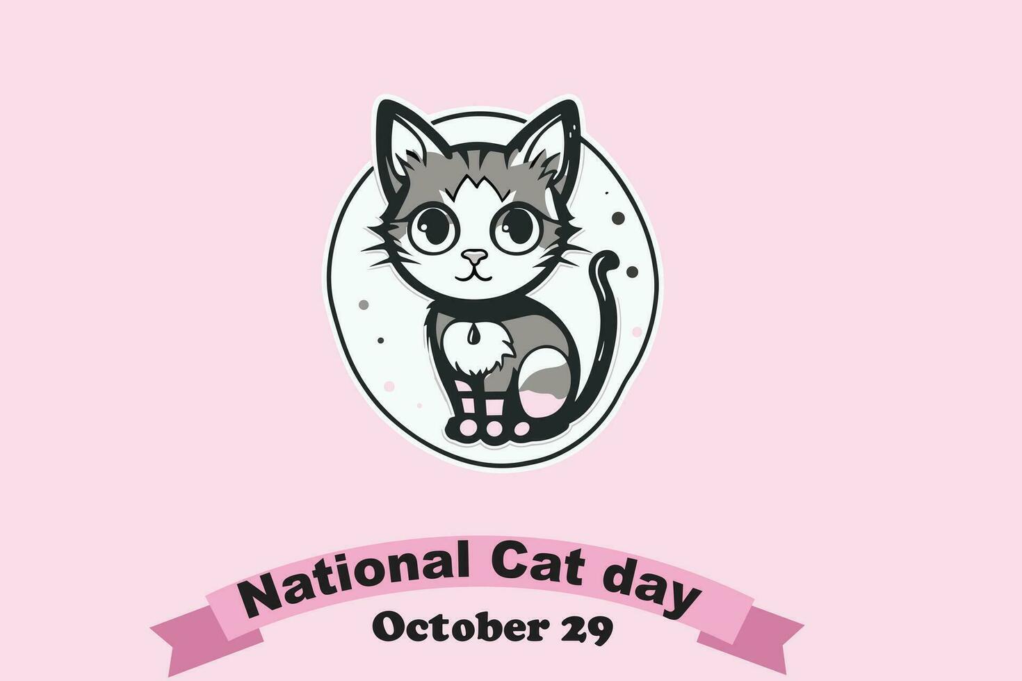 Background for the national cat day on October 29 Happy animals vector