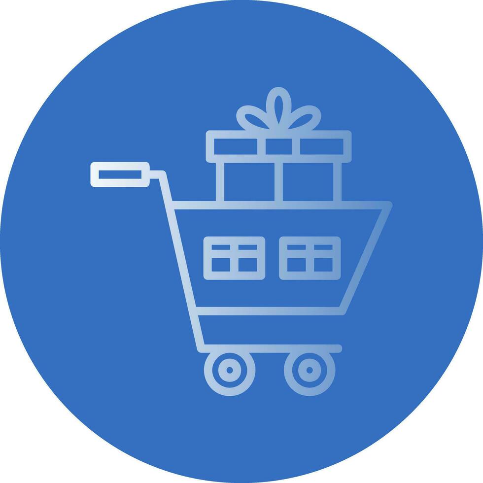 Shopping Cart with Gifts Vector Icon Design