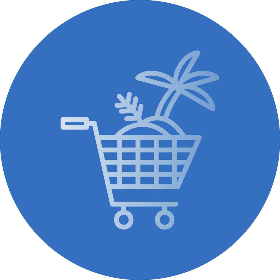 Shopping Cart Island Vector Icon Design