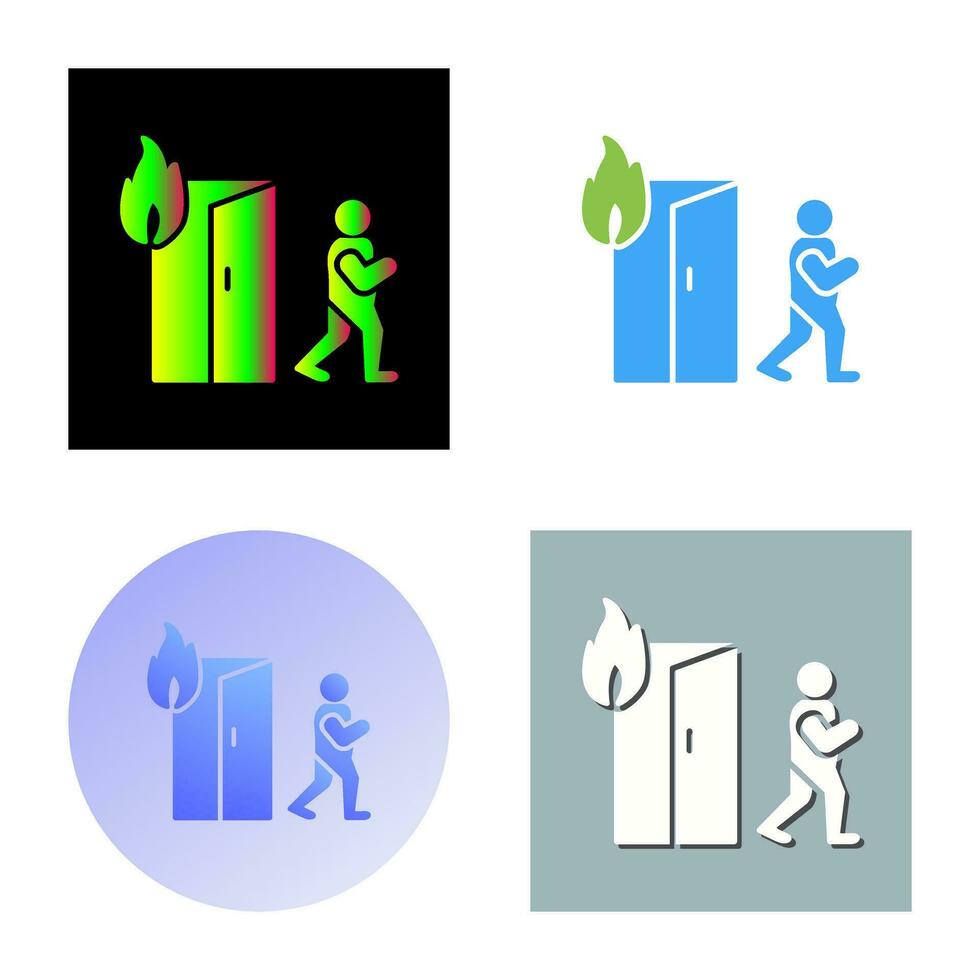 Unique Running from Fire Vector Icon