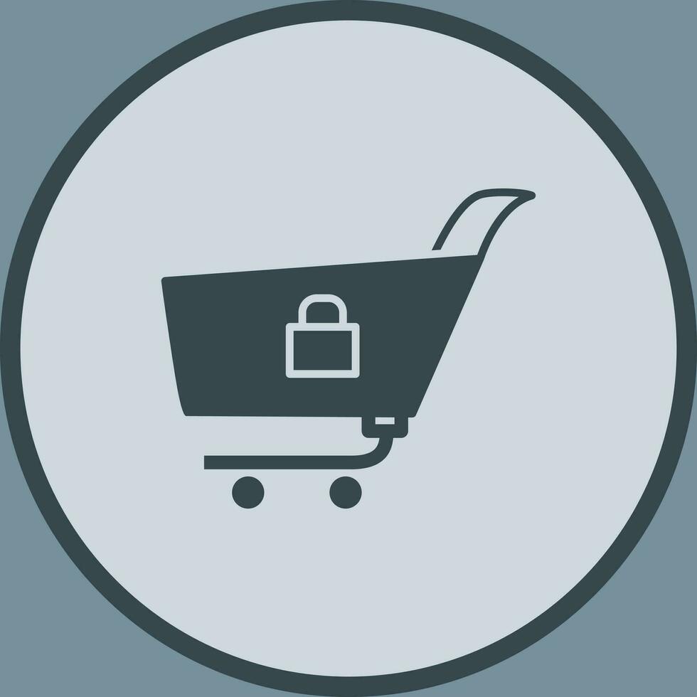 Unique Locked Cart Vector Icon