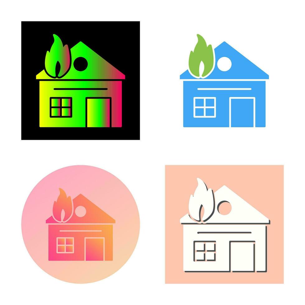 Unique House on Fire Vector Icon