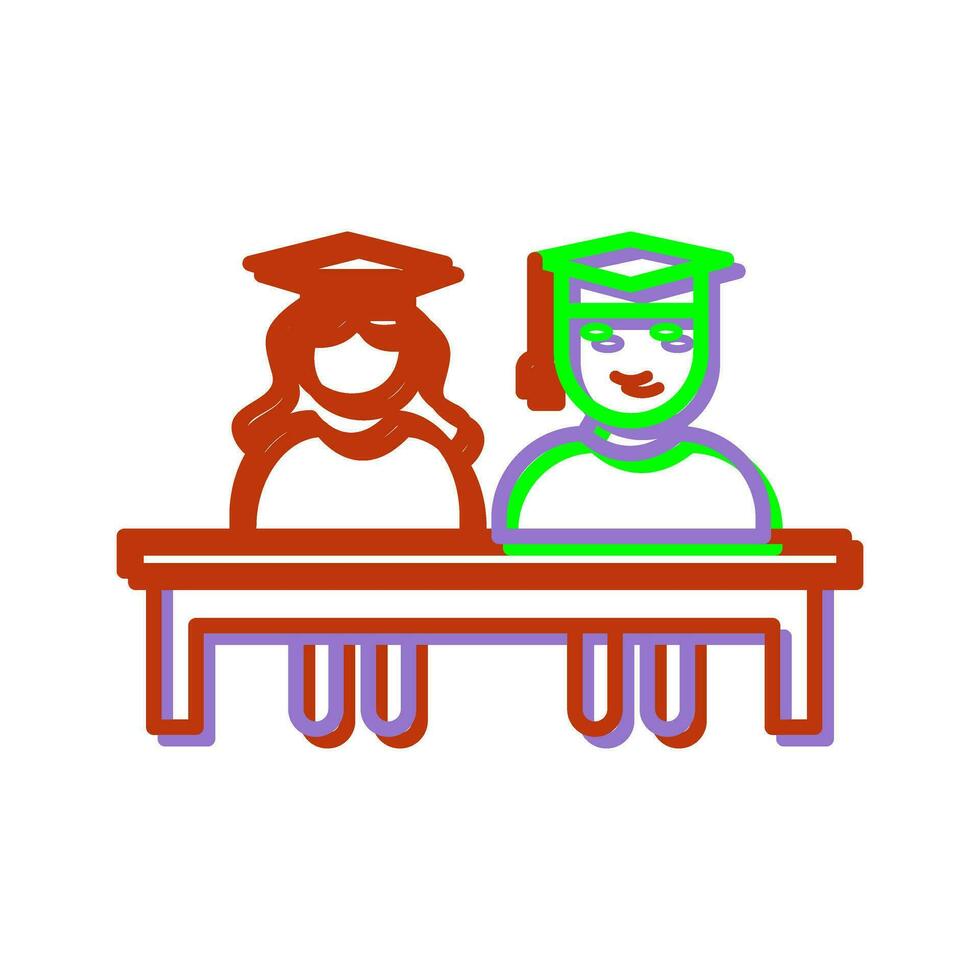 Unique Students Sitting Vector Icon