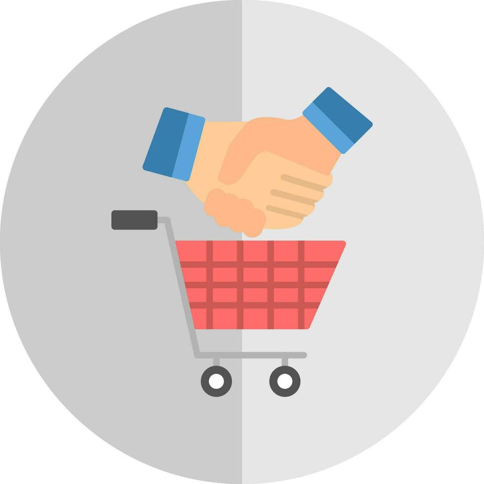 Shopping Handshake Vector Icon Design