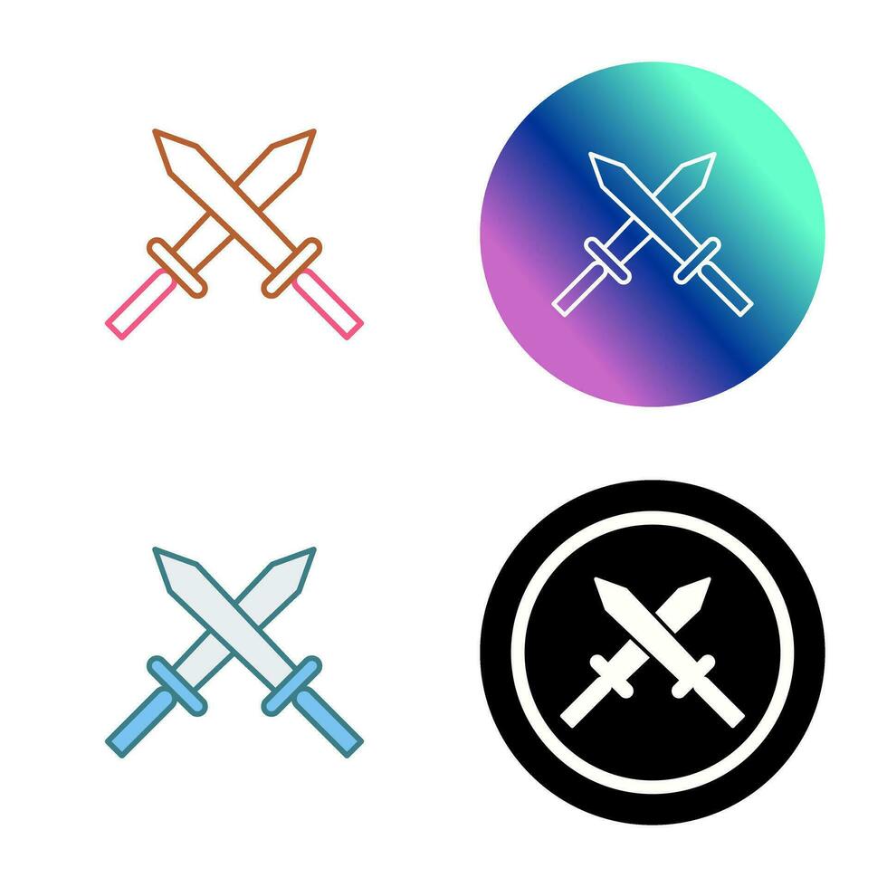 Unique Two Swords Vector Icon