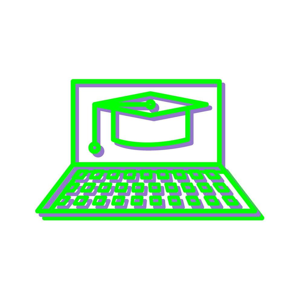 Unique Online Graduation Vector Icon