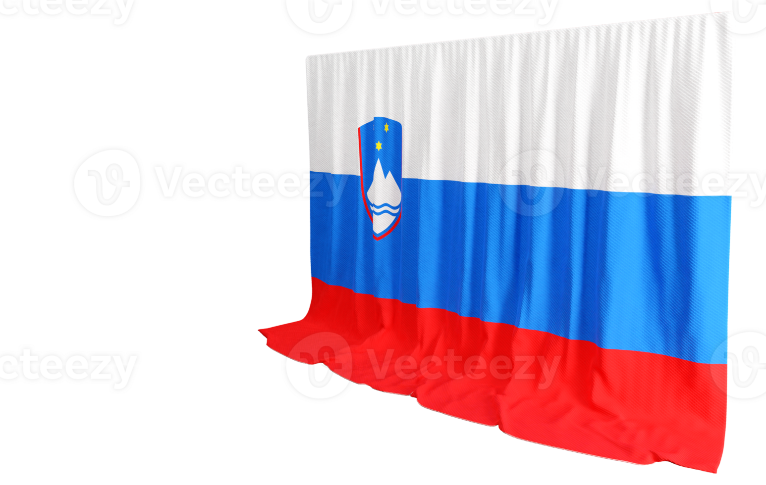 Slovenia Flag Curtain in 3D Rendering called Flag of Slovenia png