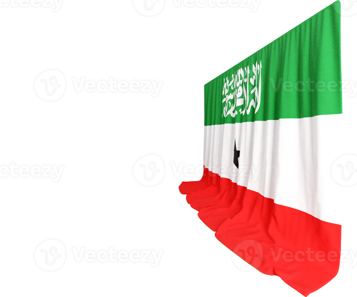Somaliland Flag Curtain in 3D Rendering called Flag of Somaliland png