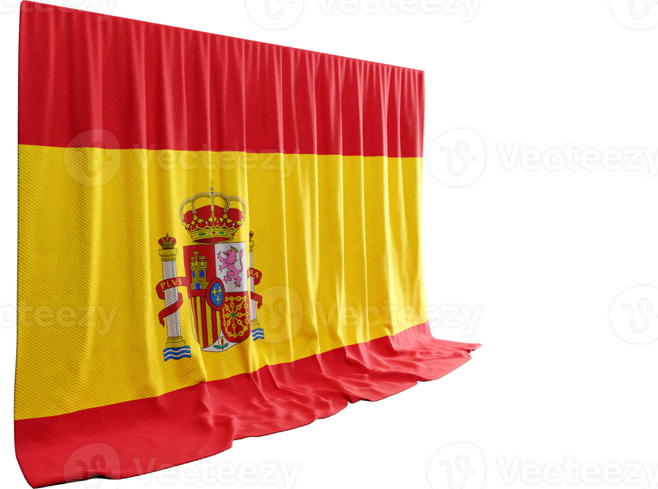 Spain Flag Curtain in 3D Rendering called Flag of Spain png