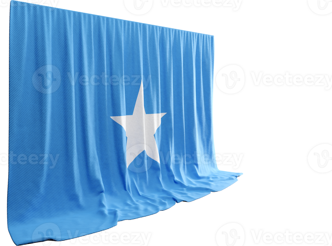 Somalia Flag Curtain in 3D Rendering called Flag of Somalia png