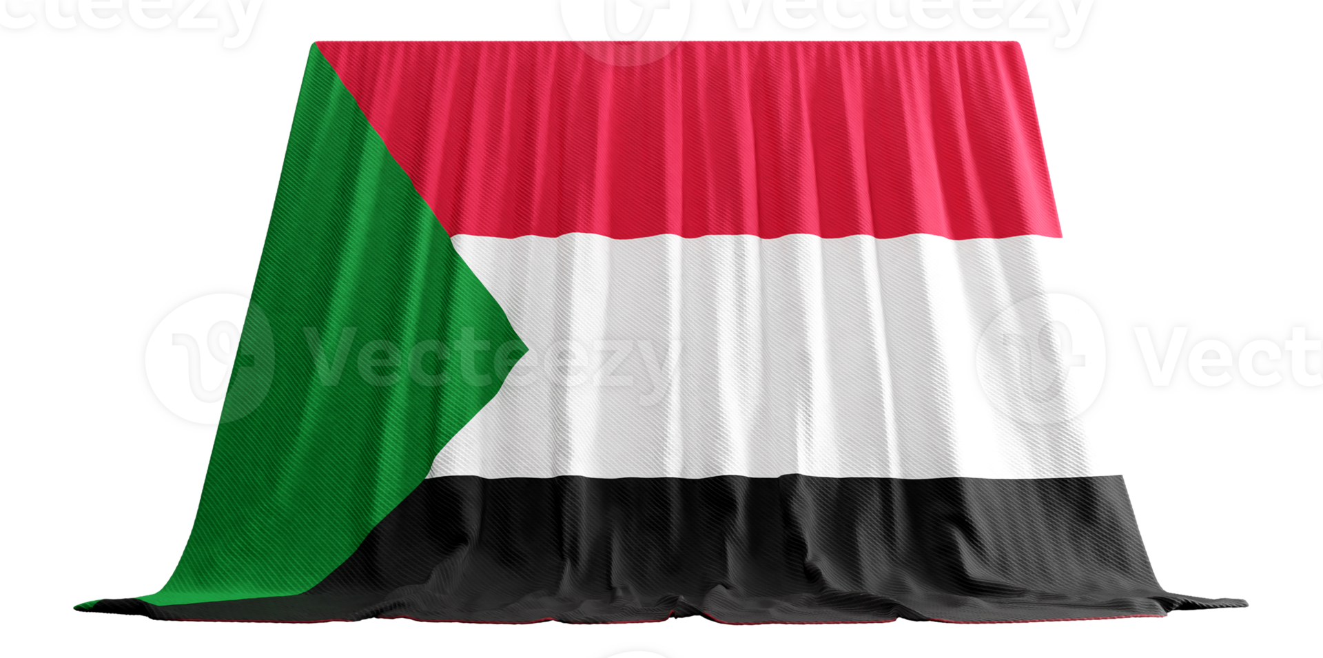 Sudan Flag Curtain in 3D Rendering called Flag of Sudan png