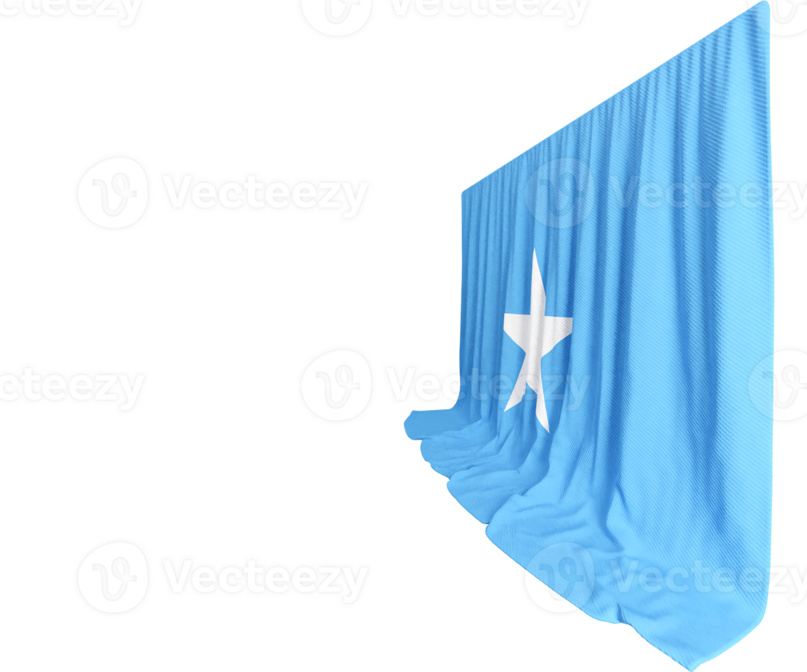 Somalia Flag Curtain in 3D Rendering called Flag of Somalia png