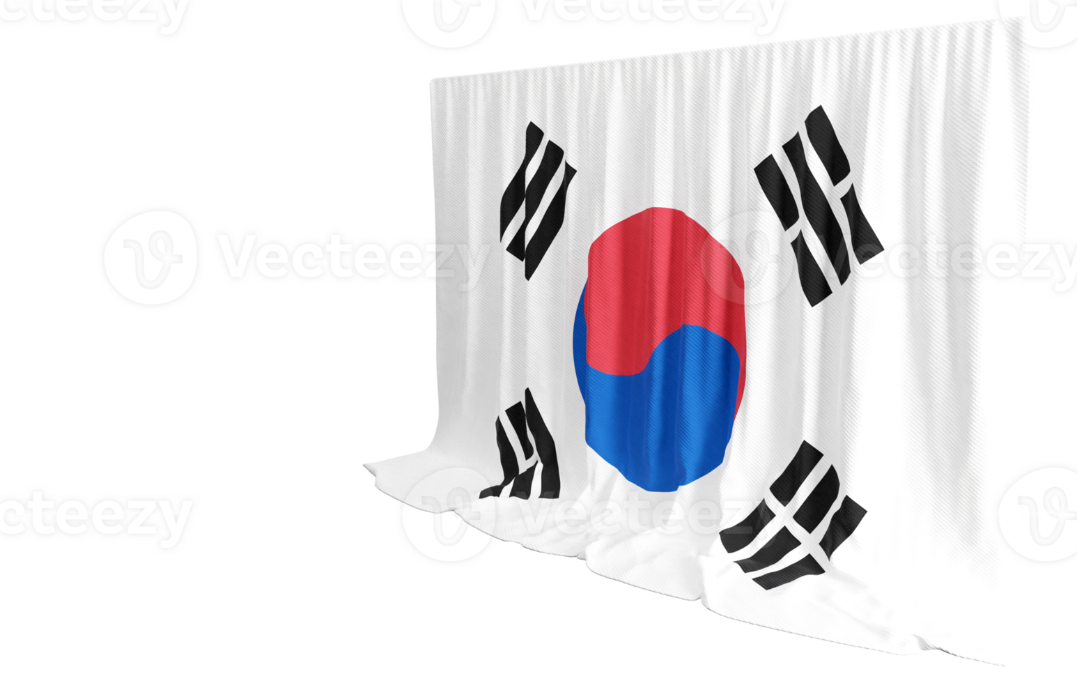 South Korea Flag Curtain in 3D Rendering called Flag of South Korea png