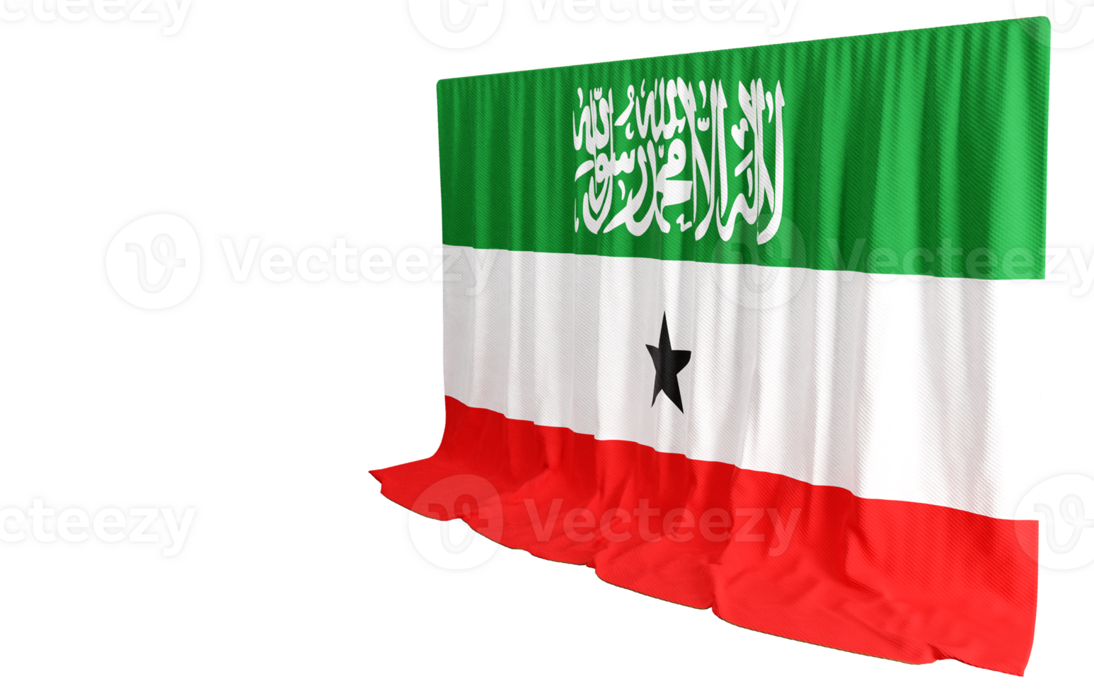 Somaliland Flag Curtain in 3D Rendering called Flag of Somaliland png