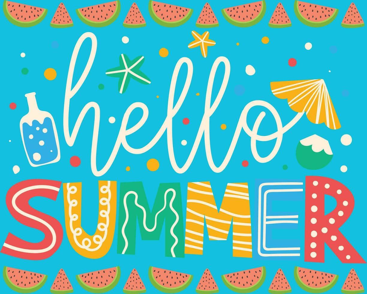 Hello Summer design vector