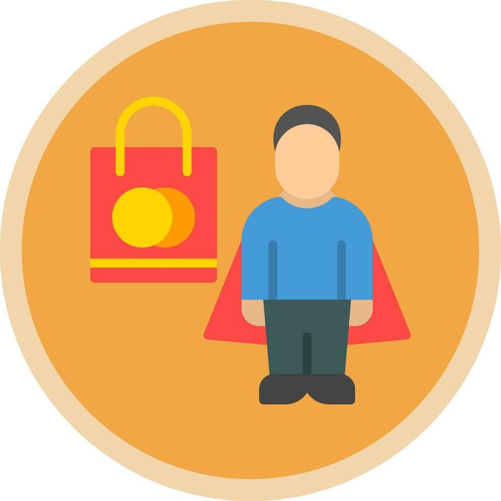 compras superhéroe vector icono diseño