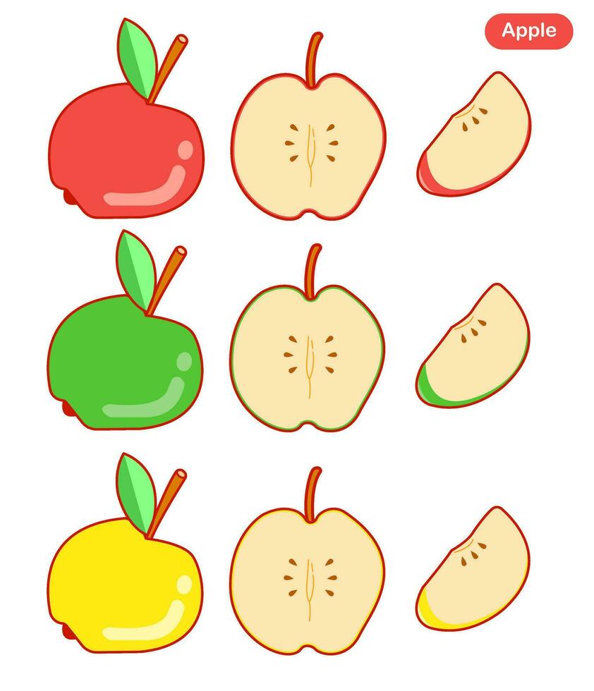 manzana vector conjunto gratis vector