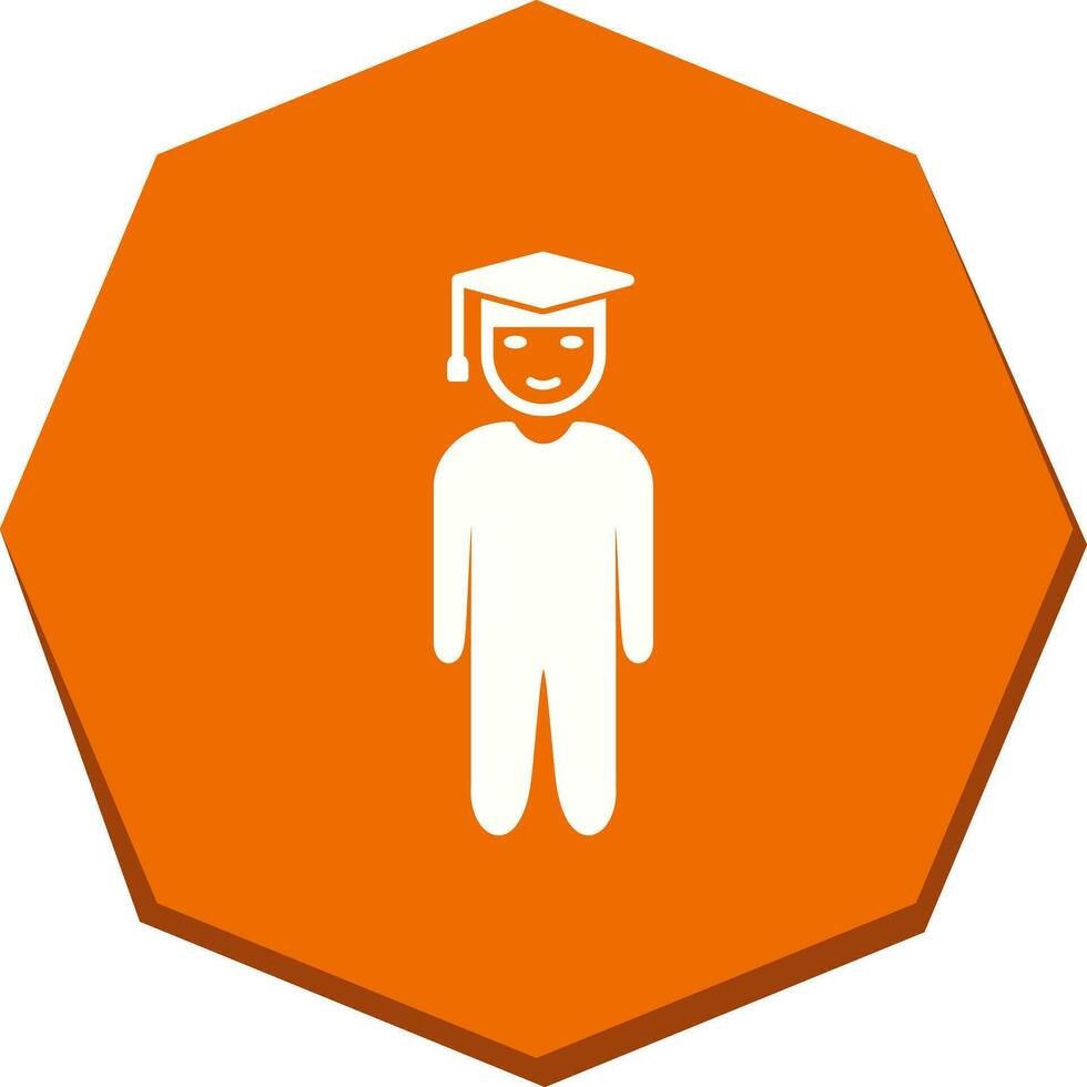 icono de vector de estudiante único de pie