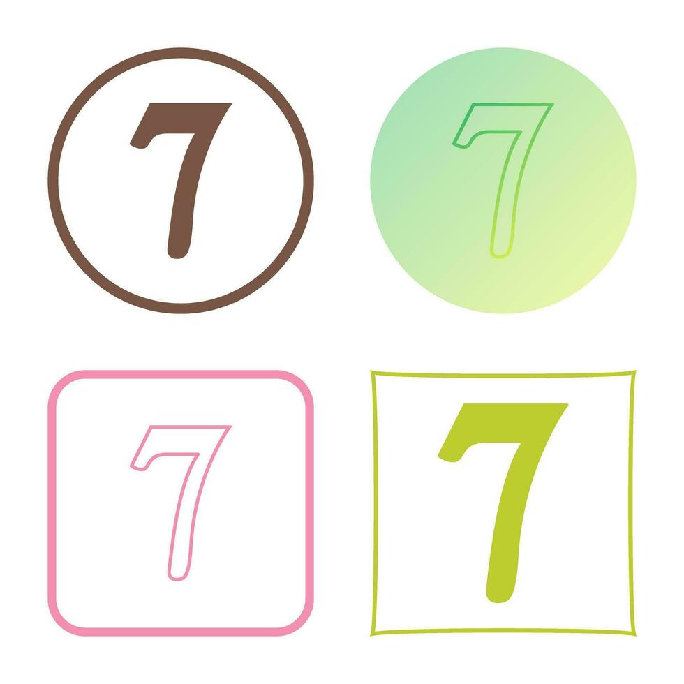 Number Seven Vector Icon