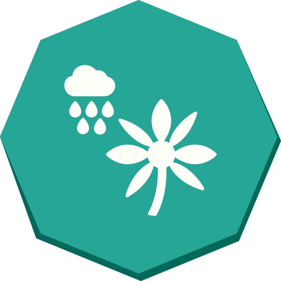 Flower with rain Vector Icon