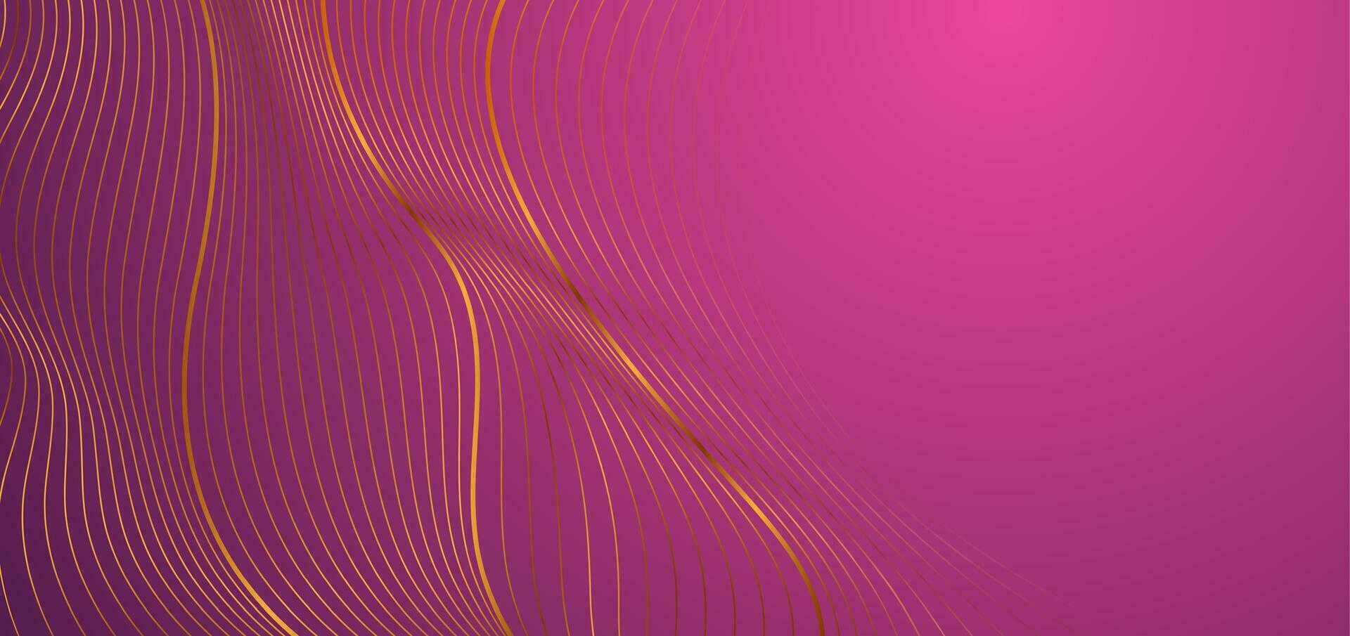 Golden curved wavy lines abstract luxury background vector