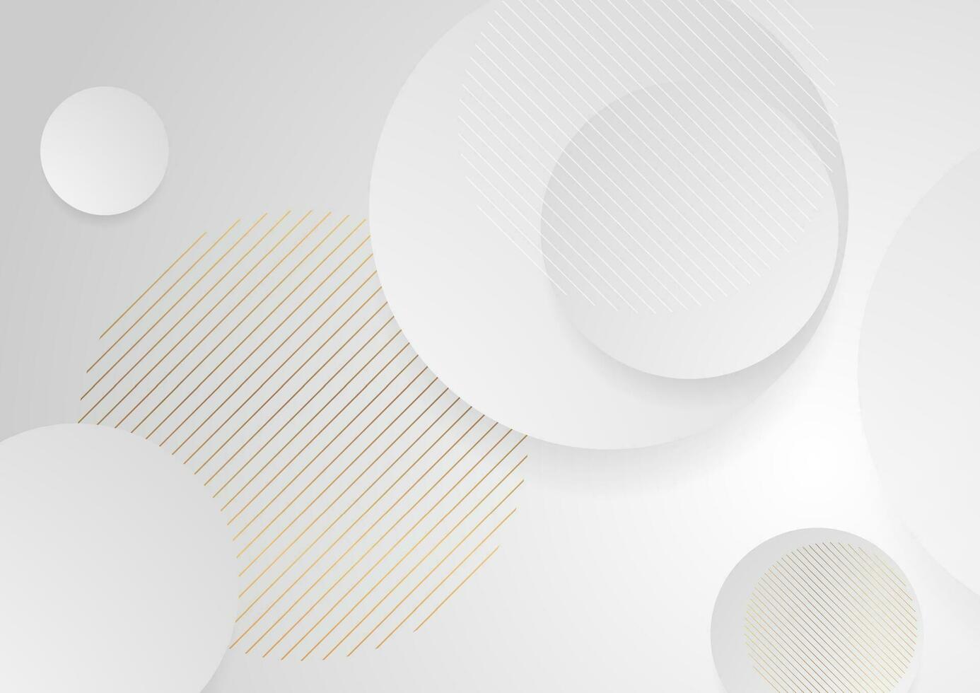 Abstract minimal background with grey and golden circles vector