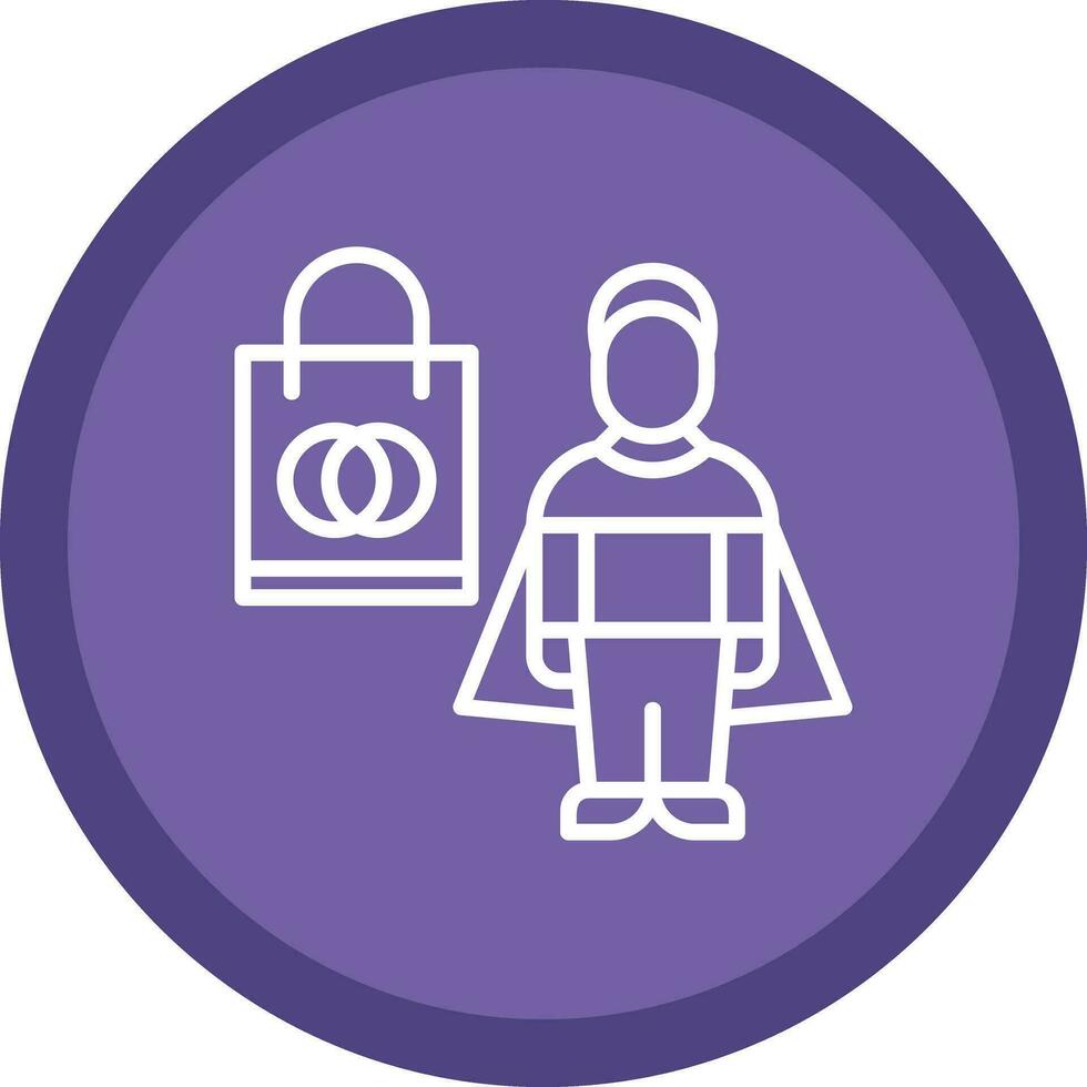 Shopping Superhero Vector Icon Design