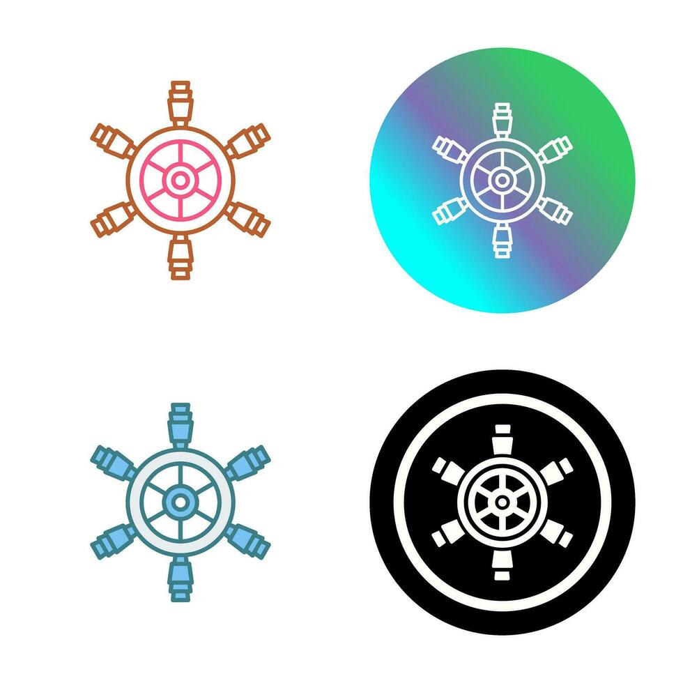 Ship Wheel Vector Icon