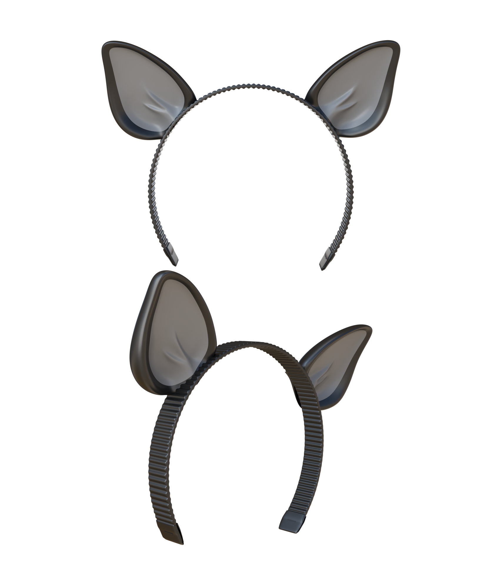 3D Rendering Bat Ears Halloween Headband Front And Frontside View