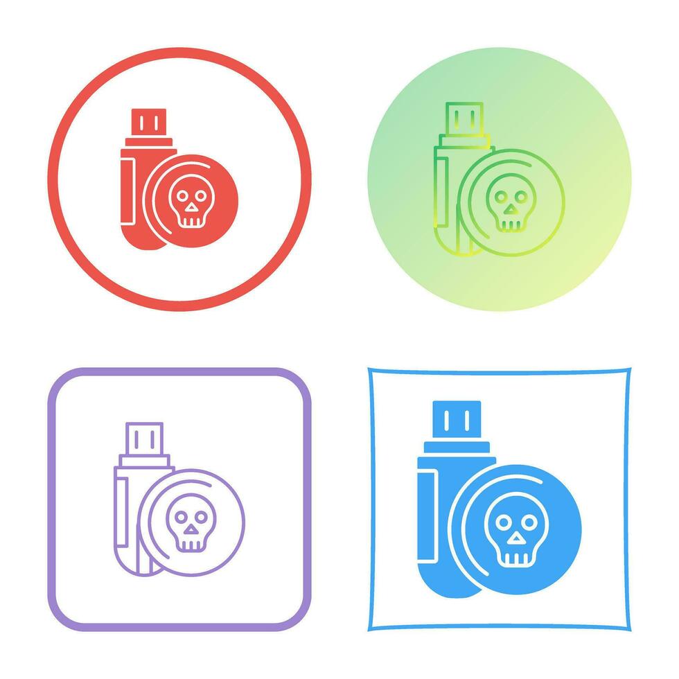 Infected Usb Drive Vector Icon