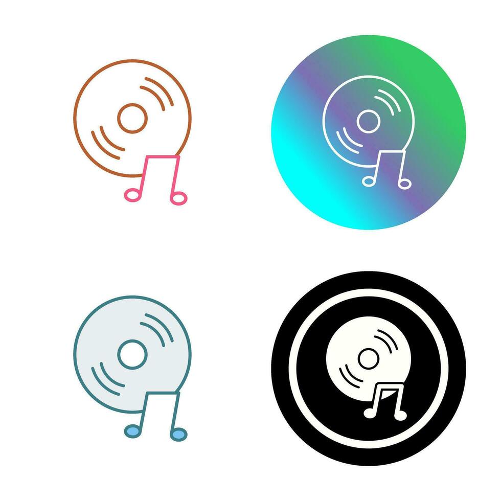 icono de vector de cd de música única